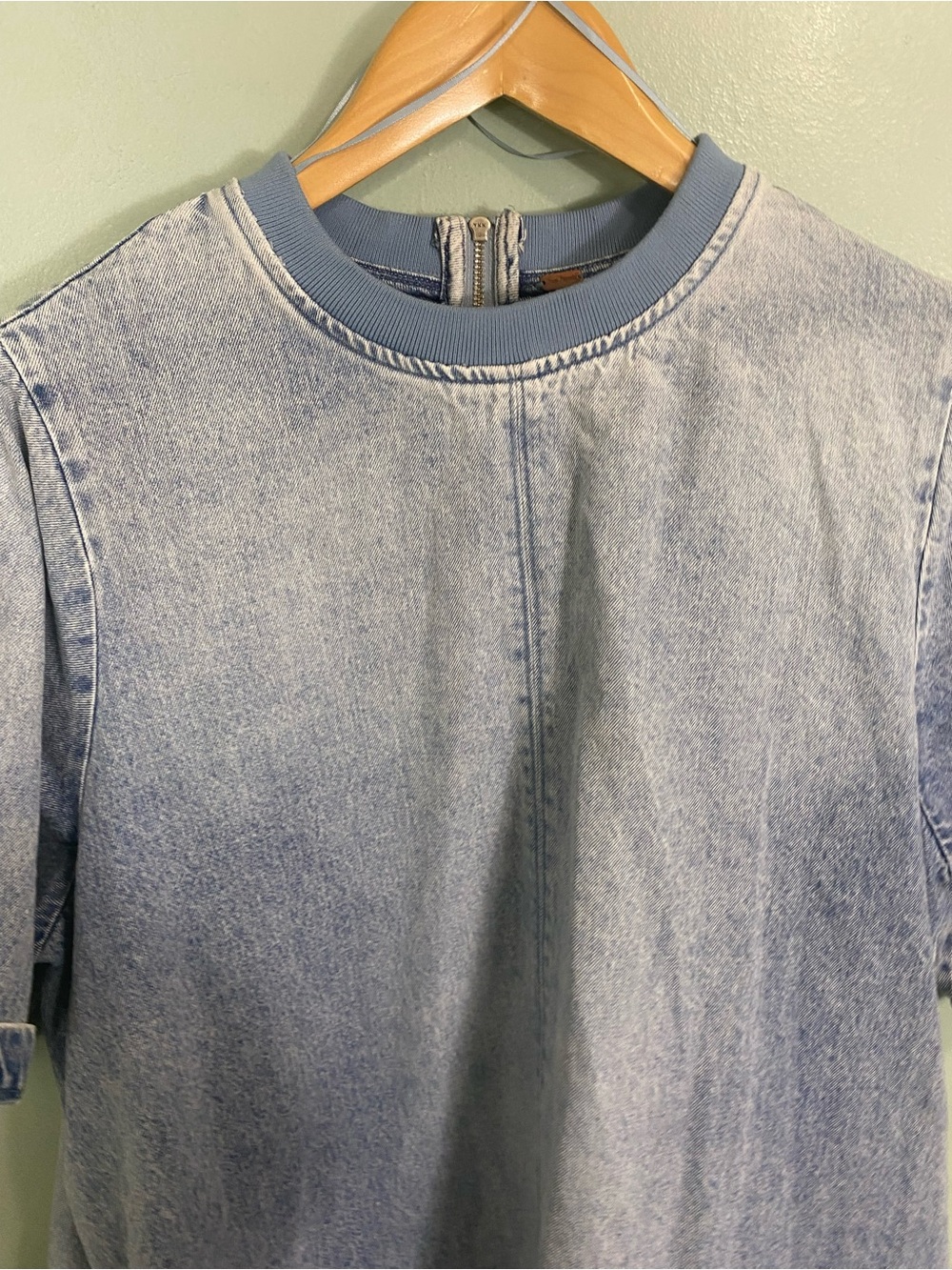 Free People Harlow Denim Mini Dress Blue Medium - Picture 3 of 5